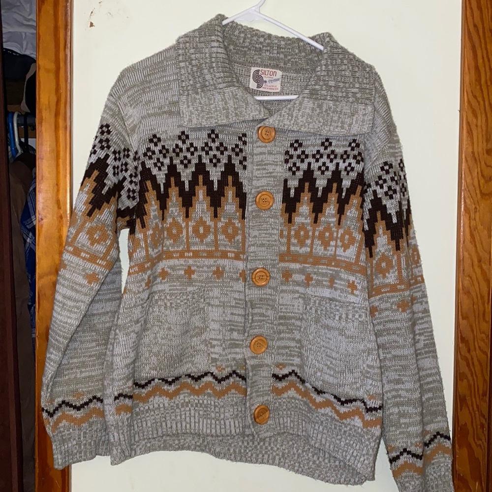 Vintage, Large, Button Down Sweater. - image 1